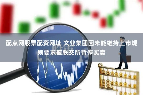 配点网股票配资网址 文业集团因未能维持上市规则要求被联交所暂停买卖